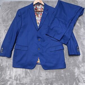 Indochino Custom Suit Mens 46R 43x27  Wool Cashmere Skull Bespoke Luxury Wedding